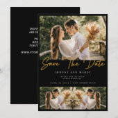 Modernes Typografie-Foto bei Hochzeiten rettet das Einladung (Vorne/Hinten)