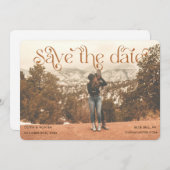 Modernes Typografie-Foto bei Hochzeiten rettet das Save The Date (Vorne/Hinten)