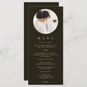 Modernes Typografie-Foto-Brautparty Menükarte (Vorne/Hinten)