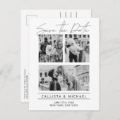 Modernes Typografie-Foto Hochzeit rettet das Datum Ankündigungspostkarte (Vorne/Hinten)