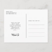 Modernes Typografie-Foto Postkarte (Rückseite)