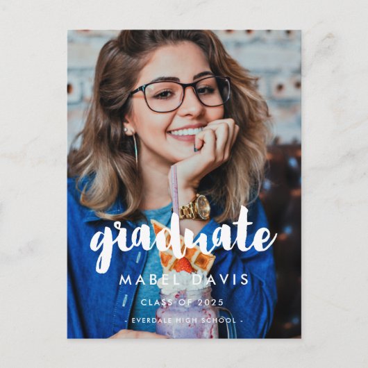 Modernes Typografie-Foto Postkarte (Vorderseite)