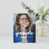 Modernes Typografie-Foto Postkarte (Stehend Vorderseite)