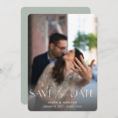 Modernes Typografie-Foto QR-Code Hochzeit Save The Date (Vorne/Hinten)
