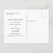 Modernes Typografie-Foto Save the Date Ankündigungspostkarte (Rückseite)