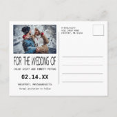 Modernes Typografie-Foto Save the Date Ankündigungspostkarte (Rückseite)