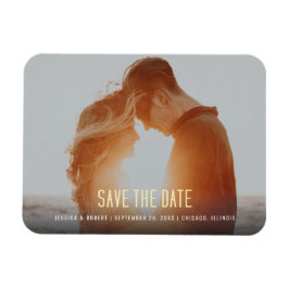 Modernes Typografie-Foto Save the Date einfach Magnet