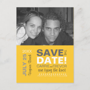 Modernes Typografie-Foto Save the Date Postkarte