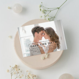 Modernes Typografie-Foto Save the Date | Schwarz