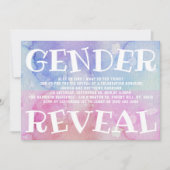 Modernes Typografie Gender Reveal Party! Babyparty Einladung (Vorderseite)