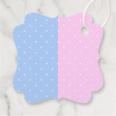 Modernes Typografie Gender Reveal Party! Babyparty Geschenkanhänger (Rückseite)