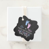 Modernes Typografie Gender Reveal Party! Babyparty Geschenkanhänger (Beispiel)