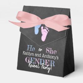 Modernes Typografie Gender Reveal Party! Babyparty Geschenkschachtel