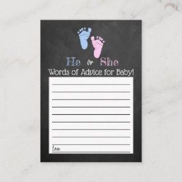 Modernes Typografie Gender Reveal Party! Babyparty Hinweiskarte