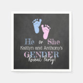 Modernes Typografie Gender Reveal Party! Babyparty Serviette (Vorderseite)