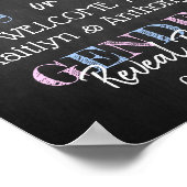 Modernes Typografie Gender Reveal Party! Willkomme Poster (Ecke)