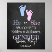 Modernes Typografie Gender Reveal Party! Willkomme Poster (Vorne)