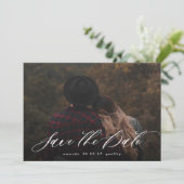 Modernes Typografie-Kalligrafie-Foto Save The Date (Stehend Vorderseite)