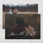 Modernes Typografie-Kalligrafie-Foto Save The Date (Vorne/Hinten)