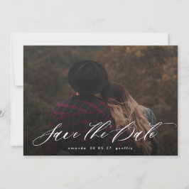 Modernes Typografie-Kalligrafie-Foto Save The Date