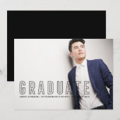 Modernes Typografie Maskuline Abschluss Foto Ankündigung (Vorne/Hinten)