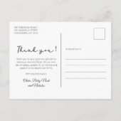 Modernes Typografie Neugeborenes Foto Vielen Dank Postkarte (Rückseite)