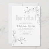 Modernes Typografie Orchios Blumengeflecht Brautpa Einladung (Vorderseite)