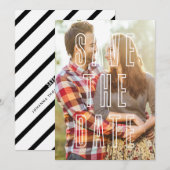 Modernes Typografie-Overlay-Foto Save the Date (Vorne/Hinten)