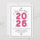 Modernes Typografie Pink 2022 Silvesterfest Party Einladung (Vorderseite)