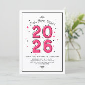 Modernes Typografie Pink 2022 Silvesterfest Party Einladung (Stehend Vorderseite)