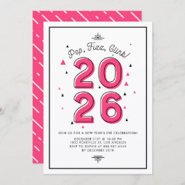 Modernes Typografie Pink 2022 Silvesterfest Party Einladung