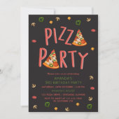 Modernes Typografie Pizza Slices Kindergeburtstag Einladung (Vorderseite)