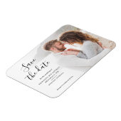 Modernes Typografie-Script-Foto Save the Date Magnet (Linke Seite)