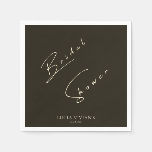Modernes Typografie- und Kalligrafie-Brautparty Serviette (Vorderseite)