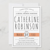 Modernes typografisches Brautparty Einladung (Vorderseite)