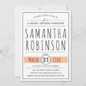 Modernes typografisches Brautparty Einladung (Vorderseite)