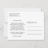 Modernes typografisches Brautparty per Post vielen Dankeskarte (Rückseite)