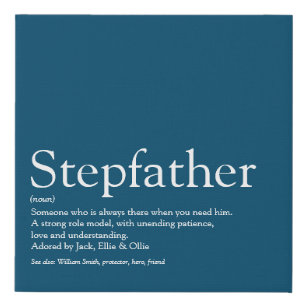 Modernes typografisches Cool Stepfather Stepdad Künstlicher Leinwanddruck