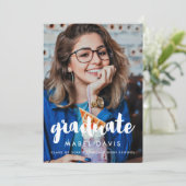 Modernes typografisches Foto Abschluss Ankündigung (Stehend Vorderseite)