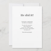 Modernes typografisches Foto, einfacher Abschluss Ankündigung (Rückseite)