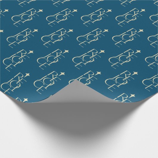 Modernes, typografisches REJOICE & Star Weihnachte Geschenkpapier (Ecke)