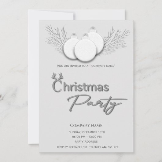 Modernes typografisches Weihnachtskonzern - Party Einladung (Vorderseite)
