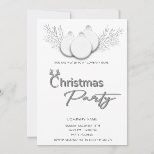 Modernes typografisches Weihnachtskonzern - Party Einladung (Vorderseite)