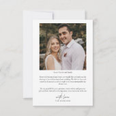 Modernes Typografy Wedding Foto Dankeskarte (Rückseite)