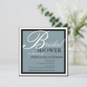 Modernes u. elegantes Brautparty in der blauen Einladung (Stehend Vorderseite)