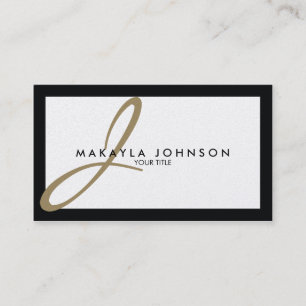 Modernes u. elegantes Goldmonogramm beruflich Visitenkarte