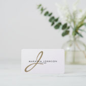 Modernes u. elegantes Goldmonogramm beruflich Visitenkarte (Stehend Vorderseite)