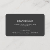 Modernes u. elegantes graues Monogramm gebürstetes Visitenkarte (Rückseite)
