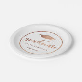 Modernes u. Trendy Rosen-Goldpersonalisierter Pappteller (Schrägansicht)