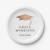 Modernes u. Trendy Rosen-Goldpersonalisierter Pappteller (Vorderseite)